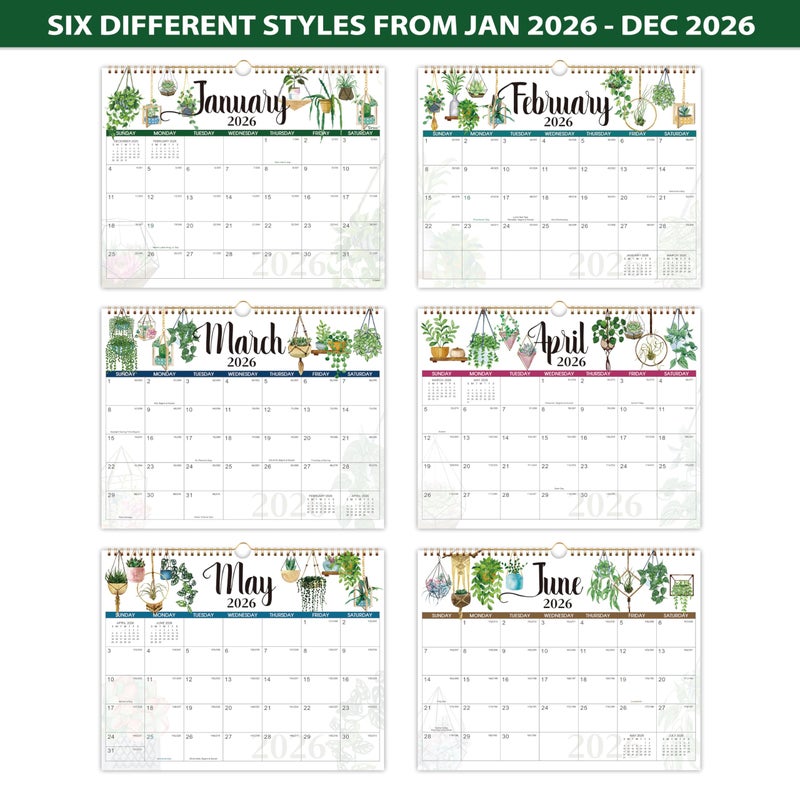 Tersus 2026 Calendar - 2026 Wall Calendar 12 Month, JAN 2026 - DEC 2026, Calendar 2026 for Wall, 14.8'' x 11.6'', Sturdy Binding, Julian Dates, Holiday Reminder, Large Ruled Blocks - Image 5