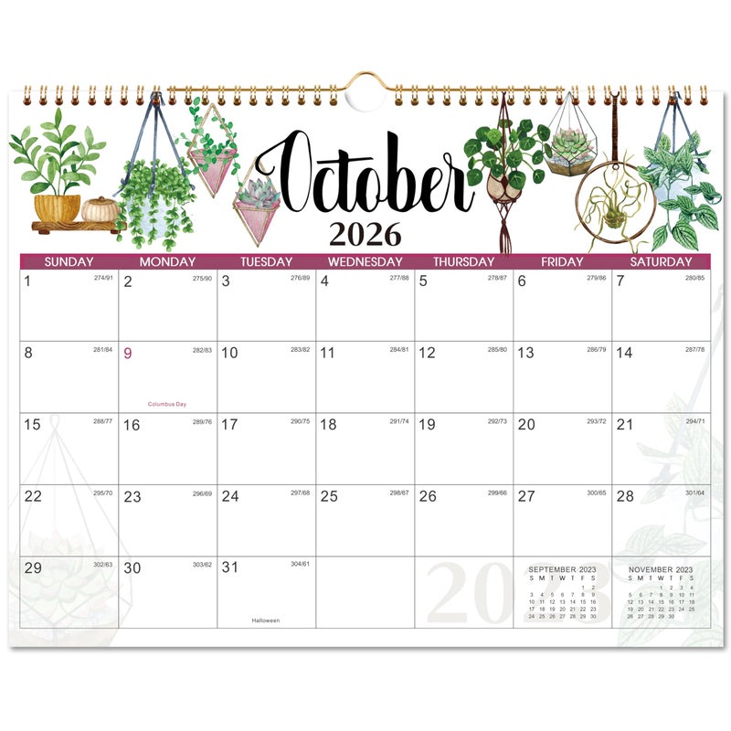 Tersus 2026 Calendar - 2026 Wall Calendar 12 Month, JAN 2026 - DEC 2026, Calendar 2026 for Wall, 14.8'' x 11.6'', Sturdy Binding, Julian Dates, Holiday Reminder, Large Ruled Blocks - Image 1