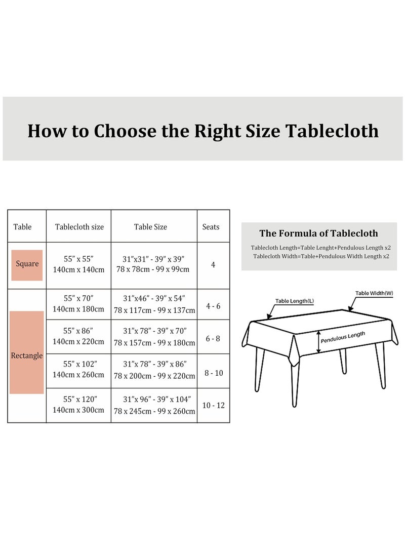 Excefore - Rustic Tablecloth Cotton Linen Waterproof Tablecloths Burlap Table Cloths for Kitchen Dining Cloth Table Cloth for Rectangle Tables Wine Leaf Rectangle - Image 1