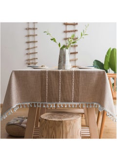 Rustic Tablecloth Cotton Linen Waterproof Tablecloths Burlap Table Cloths for Kitchen Dining Cloth Table Cloth for Rectangle Tables Wine Leaf Rectangle