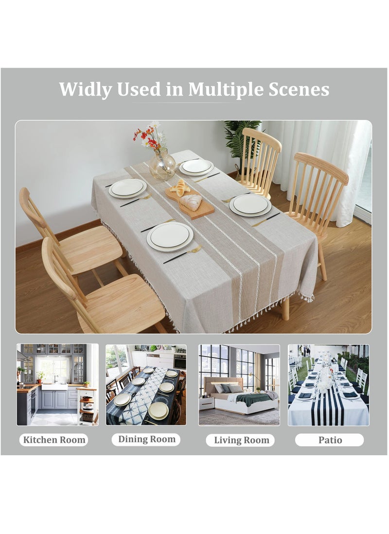 Excefore - Rustic Tablecloth Cotton Linen Waterproof Tablecloths Burlap Table Cloths for Kitchen Dining Cloth Table Cloth for Rectangle Tables Wine Leaf Rectangle - Image 1
