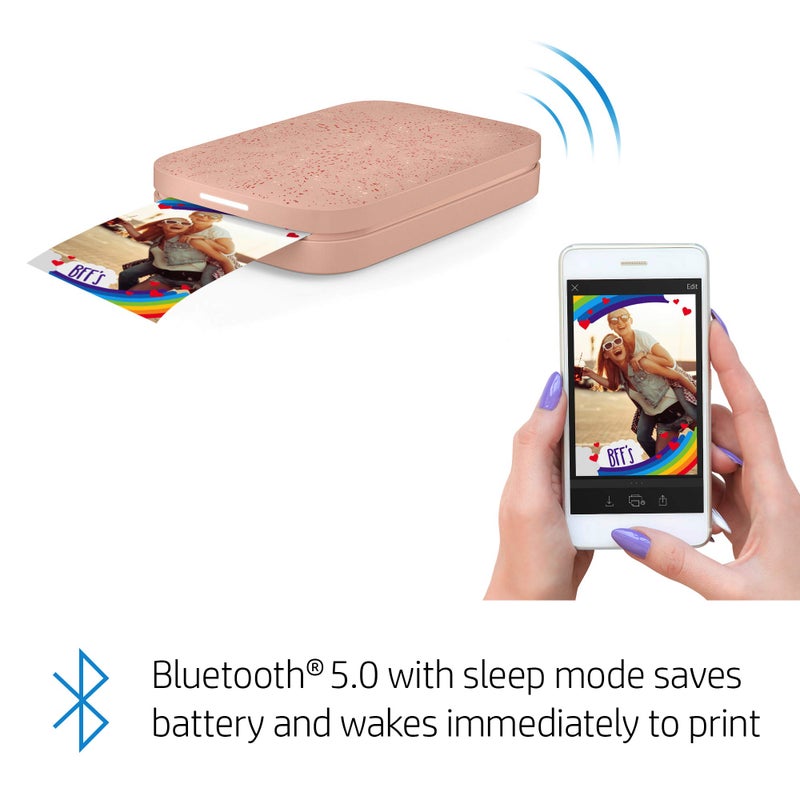HP Sprocket Portable 2x3 Instant Color Photo Printer (Blush Pink) Zink Paper Bundle - Image 4