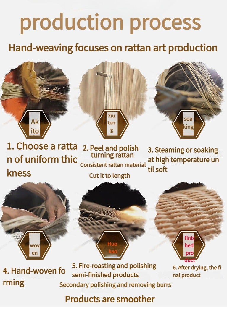 Handmade rattan towel tray storage basket living room dining table knife and fork chopstick box dessert snack fruit basket  - Image 4