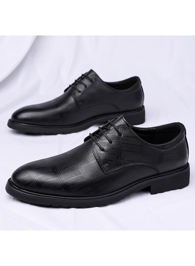 Poitulas Botulaisi Men's Lace-up Business Casual Shoes, Comfortable Versatile Formal Shoes, Trendy Wedding Shoes For Men, 6888 Black, Size 43 - Image 5