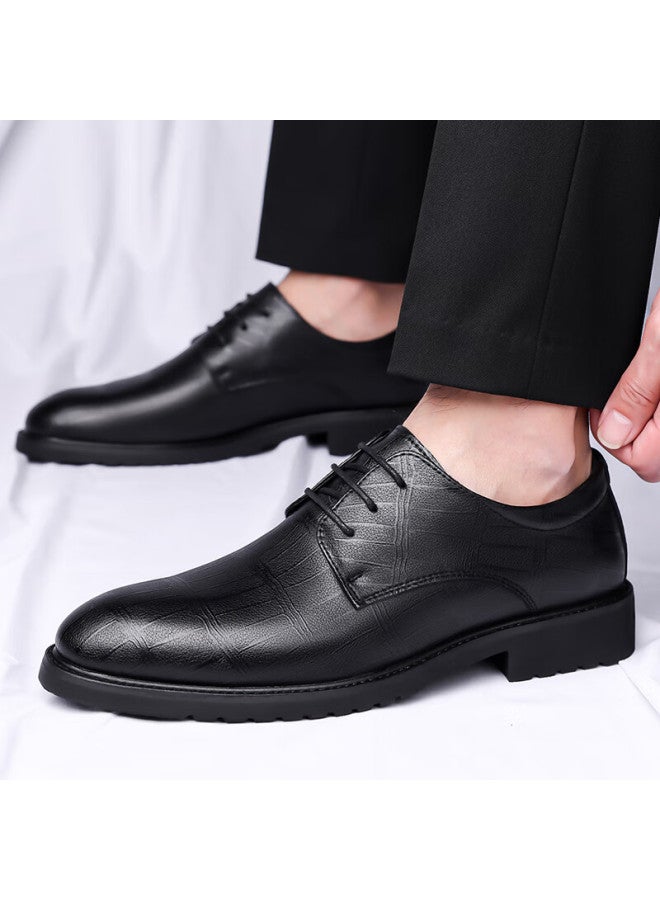 Poitulas Botulaisi Men's Lace-up Business Casual Shoes, Comfortable Versatile Formal Shoes, Trendy Wedding Shoes For Men, 6888 Black, Size 43 - Image 1