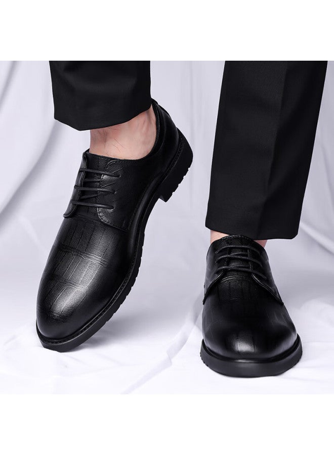 Poitulas Botulaisi Men's Lace-up Business Casual Shoes, Comfortable Versatile Formal Shoes, Trendy Wedding Shoes For Men, 6888 Black, Size 43 - Image 3