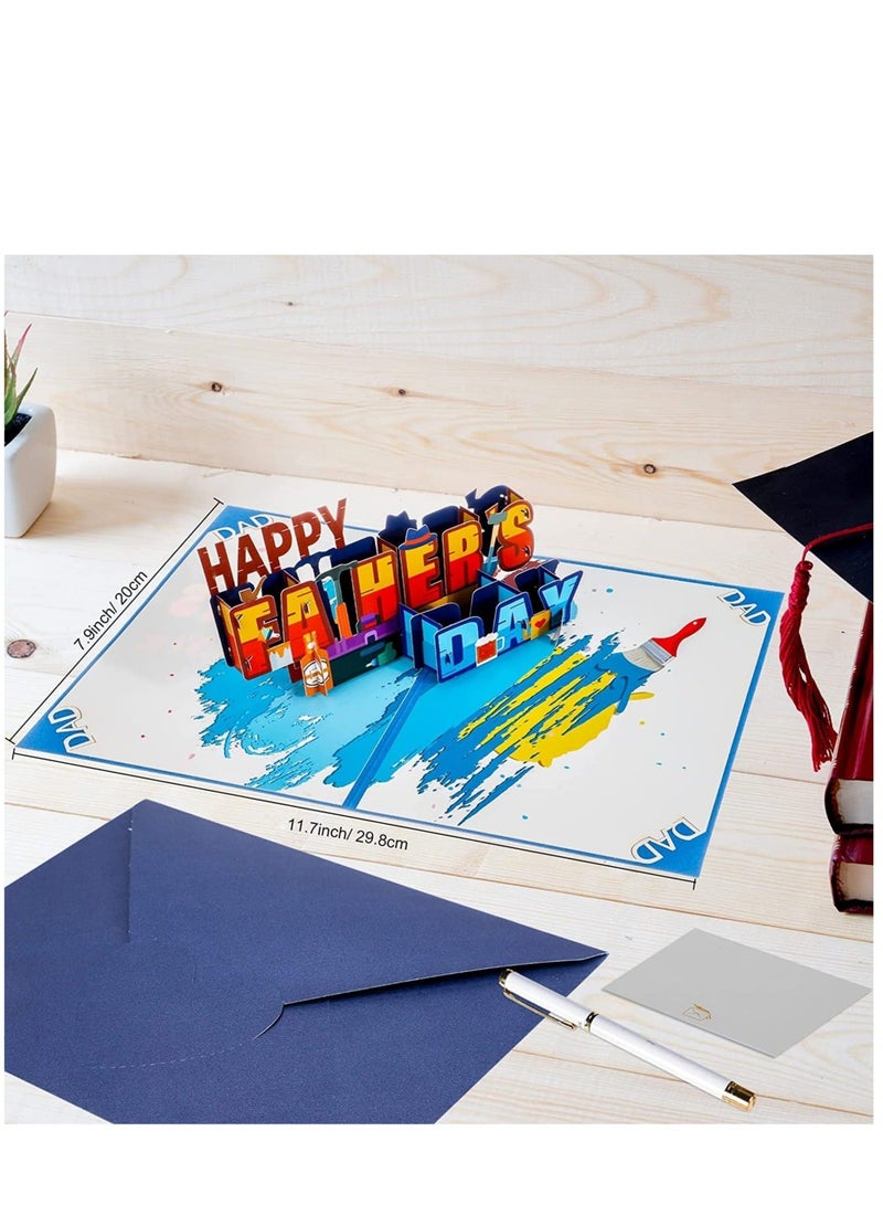 Captaintech Fathers Day Pop Up Card, Fathers Day Card Pop Up Fathers Day Card gifts for fathers day for Husband Dad uncle grandpa, Happy Fathers Day Card from Daughter, Son, Wife, Kids - Image 4