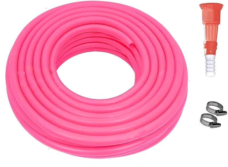 Essoti 10 Meter 0.5 Inch PVC Pink Water Pipe| Lightweight, Durable & Flexible| Hose with Accessories Connector & Clamps| Watering Garden, Cleaning, Outdoor-Indoor Use (10 Meter) - Image 1