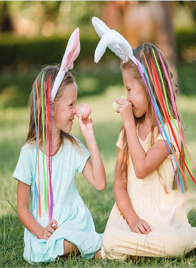 Plenteous Kids Clip-In Colorful Hair Extensions - Rainbow Hair Clips with Tassel Braids, Nylon Wig Styling Accessories for Girls and Women, 12PCS (Multicolor) - Image 2