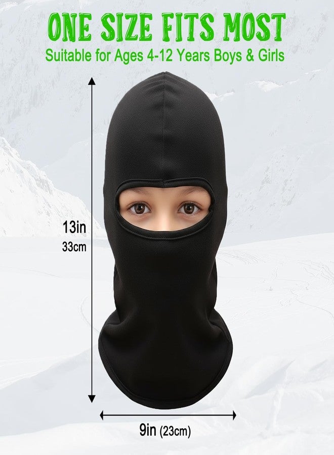 Outrip Kids Balaclava Ski Mask, Winter Windproof Fleece Full Face Mask for Boys Girls, Neck Warmers Ear Muffs Hats for Cold Weather, Black, 4-12 Years Old - Image 5