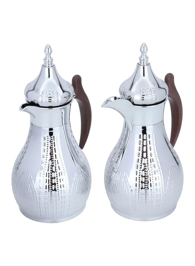 السيف غاليري طقم ترامس هيلة السيف غاليري، 1.2/1.2 لتر، قطعتين، حافظة داخلية استيل، هيكل خارجي استيل - فضي بني - Image 2