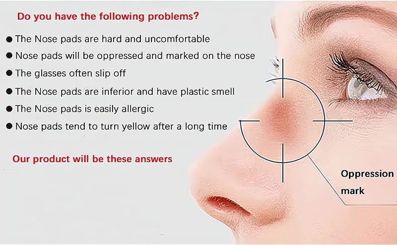 BEHLINE Eyeglasses Sunglasses Nose Pads,6 Pairs 15mm Push-in Glasses Nose Piece Soft Silicone Anti-Slip Sunglass Nose Guards,Slide in Oval Clear Replacement Repair Kits Parts - Image 5