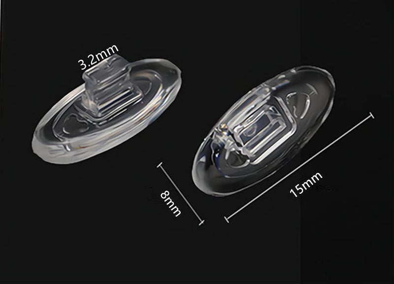 BEHLINE Eyeglasses Sunglasses Nose Pads,6 Pairs 15mm Push-in Glasses Nose Piece Soft Silicone Anti-Slip Sunglass Nose Guards,Slide in Oval Clear Replacement Repair Kits Parts - Image 4