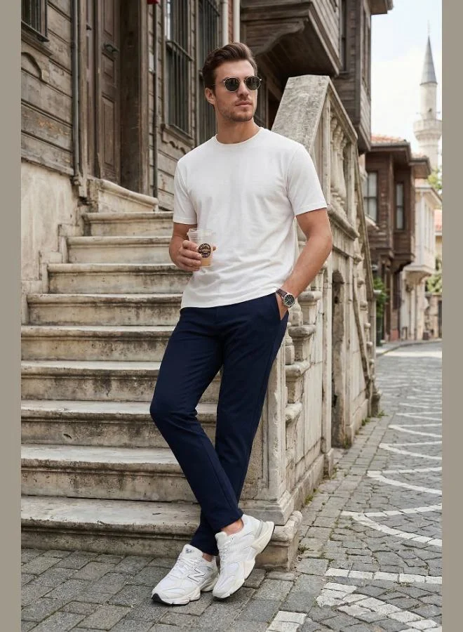 Buratti Buratti Slim Fit Regular Waist Tapered Leg Trousers Men's Pants 6843660