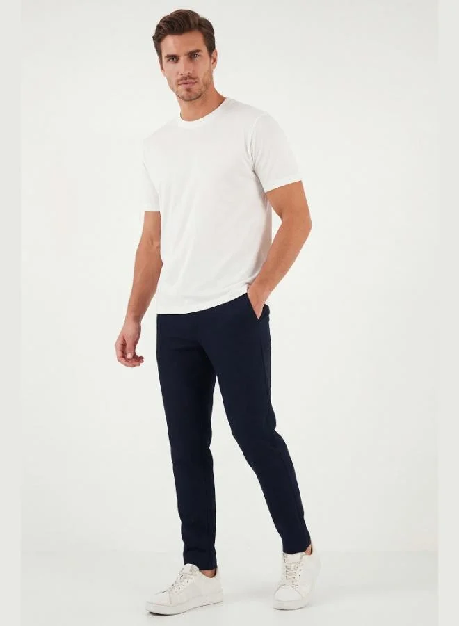 Buratti Buratti Slim Fit Regular Waist Tapered Leg Trousers Men's Pants 6843660