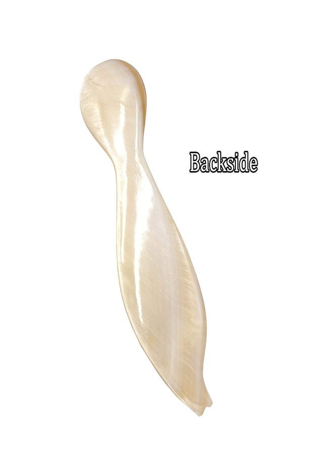 Wenplus 2 Pack 4.73inch Caviar Spoons Handcraft Mother of Pearl MOP Caviar Spoon W Round Handle with One Plastic Storage Box -Coffee Color, Style F - Image 3
