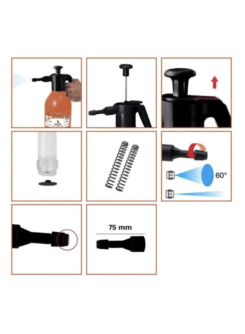 ديمارتينو بخاخ عالي الضغط شديد التحمل للسوائل والمحاليل من دي مارتينو سعة 2 لتر - Image 3