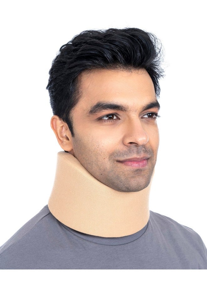FOVERA Cervical Collar Soft, Neck Support for Cervical Spine Immobilization & Pain Relief, Adjustable Neck Brace for Neck Pain & Spine Pressure Relief (Size - M, 1 Unit) - Image 1