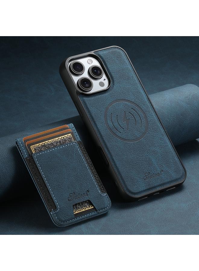 سوتين جراب هاتف iPhone 16 Pro H17 من الجلد الملمس الليتشي مع محفظة MagSafe القابلة للفصل - Image 2