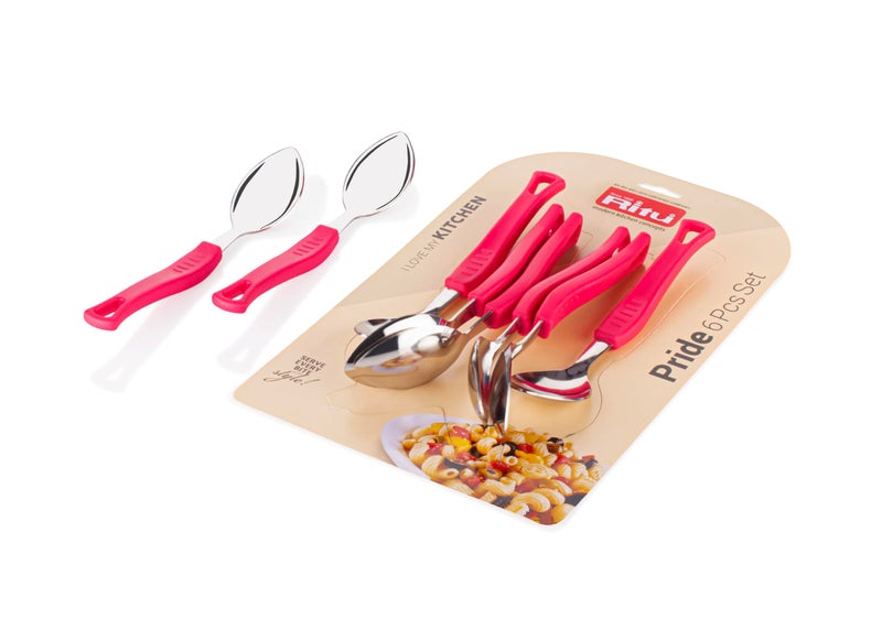 RITU 6 Pieces Stainless Steel Dessert Spoon Big Pride Spoon Set for Home & Kitchen | Desserts & Frozen Treats | Cutlery Set Food Grade Silverware for Tableware - Image 2