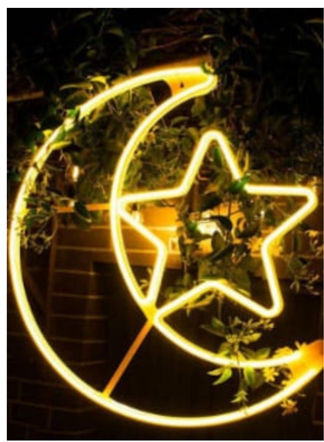 إسكدنيا لمبة هلال العيد اضاءة نجمة مع قمر مع لمبات مصابيح ضوئية احتفالية - Image 3