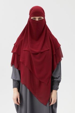 Ready Practical Chiffon Three Layer Veiled Triangle Hajj Umrah Shawl Soufflé Hijab Nikap - pzsku/ZB7DC7E15A8A2D11A1249Z/45/_/1725795377/81b0a5f1-2c26-4a88-84c9-aeca287b95b7