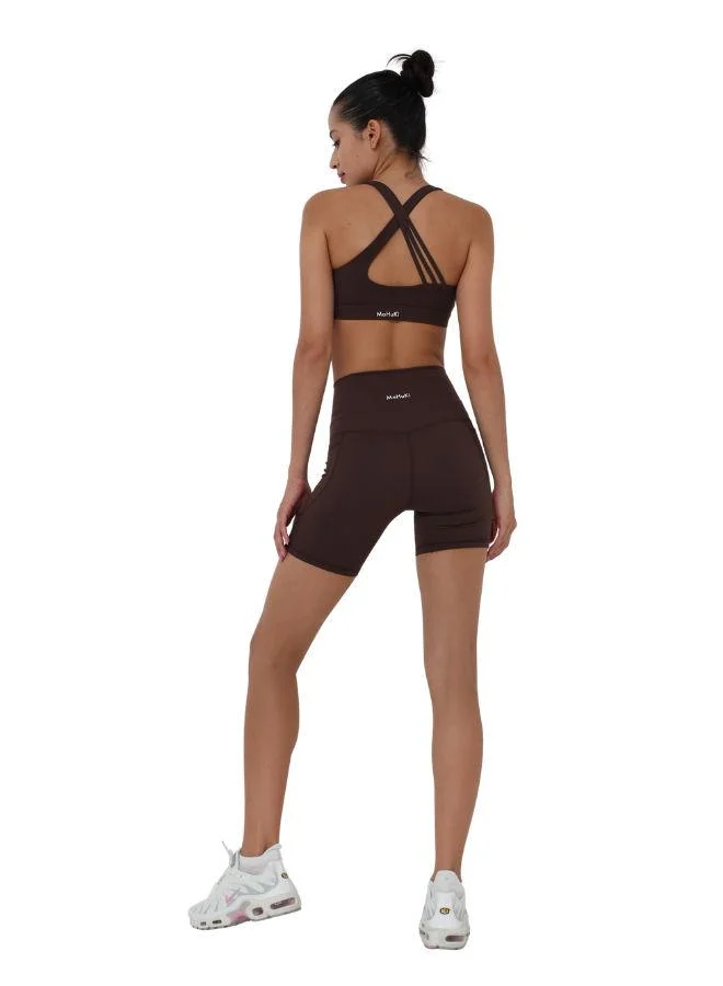 موهوكي موهوكي شورت رياضي Olivia Side Pocket Short - بني شوكولاتة