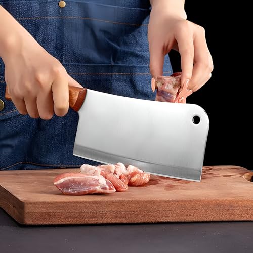 ONICORN® Stainless Steel Kitchen Chef Knives, Chinese Cleaver Knife with Non-Slip Plastic Handle, Chopping Meat Cleaver, Cutting Fish, Vegetables for Kitchen & Restaurants (Knife-H) - Image 3