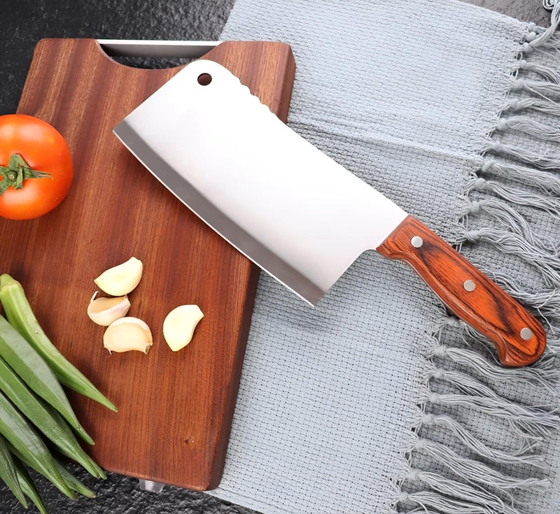 ONICORN® Stainless Steel Kitchen Chef Knives, Chinese Cleaver Knife with Non-Slip Plastic Handle, Chopping Meat Cleaver, Cutting Fish, Vegetables for Kitchen & Restaurants (Knife-H) - Image 4