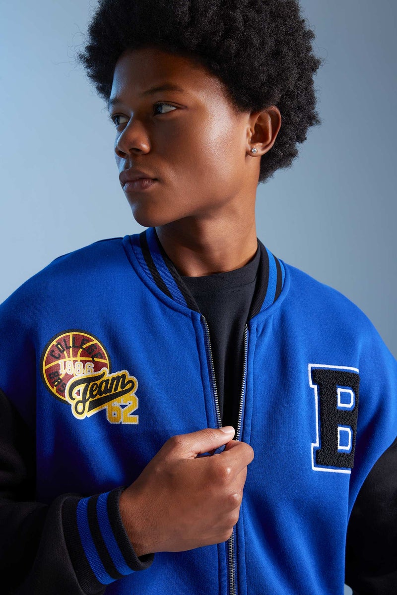 DeFacto Man DeFactoFit Oversize Fit Back Printed Bomber Jacket  - Image 5