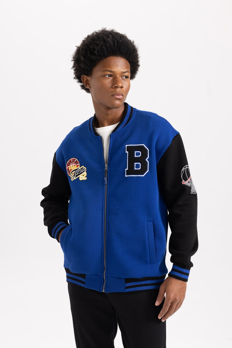 DeFacto Man DeFactoFit Oversize Fit Back Printed Bomber Jacket  - Image 4