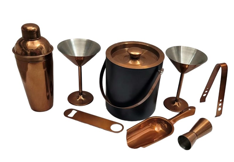 Proniks Stainless Steel Ice Bucket 15L with Opener Ice Tongpeg MeasureIce ScoopCocktail Shaker 750ml with Martini Glass 2pcsGreat bar Tools for Home bar Accessories - Image 2
