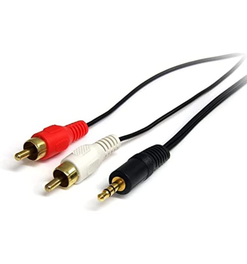 StarTech.com 3 ft Stereo Audio Cable - 3.5mm Male to 2x RCA Male - heaDPhone jack to RCA - Mini jack to RCA - 3.5mm to RCA (MU3MMRCA) - Image 1