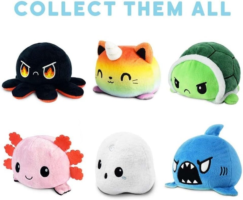 TeeTurtle | The Original Reversible Narwhal Plushie | Patented Design | Black and White | Show Your Mood Without Saying a Word!, White/Black - Image 3