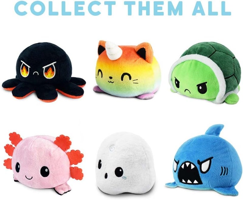 TeeTurtle | The Original Reversible Narwhal Plushie | Patented Design | Black and White | Show Your Mood Without Saying a Word!, White/Black - Image 4