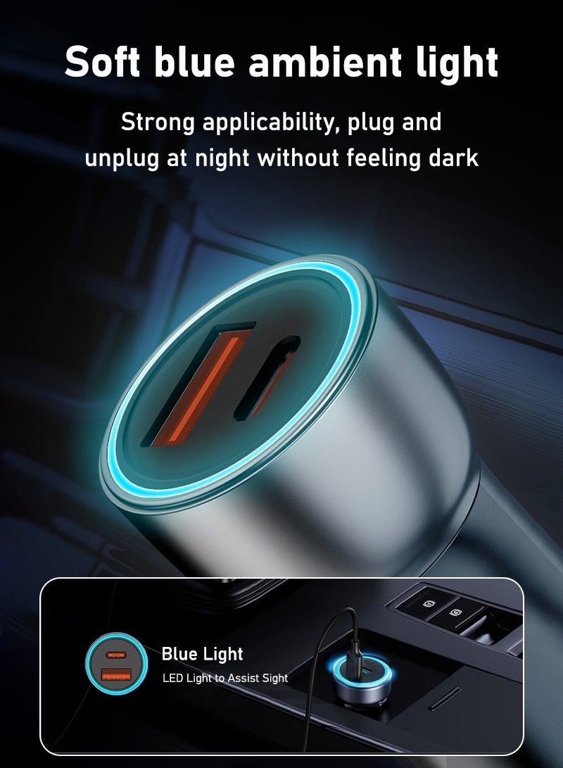 CAYGA Car Charger, Transparent 48W Ultra-Compact Car Adapter with USB Type-C Port, Qualcomm QC 3.0 USB-A Port,  Heat Protection for iPhone, MacBook Pro - Image 5