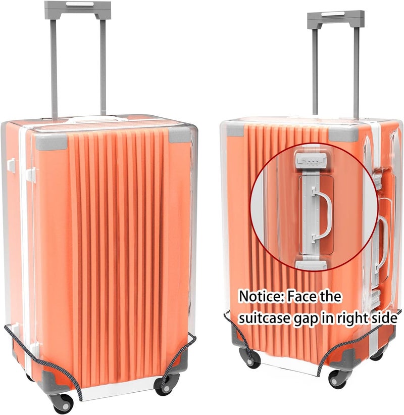 Esholife Clear PVC Luggage Cover Protectors 24 Inch Suitcase Cover for Suitcase TSA Approved 22-25Inch (22.44''H x 16.14''L x 11.41''W) - Image 3