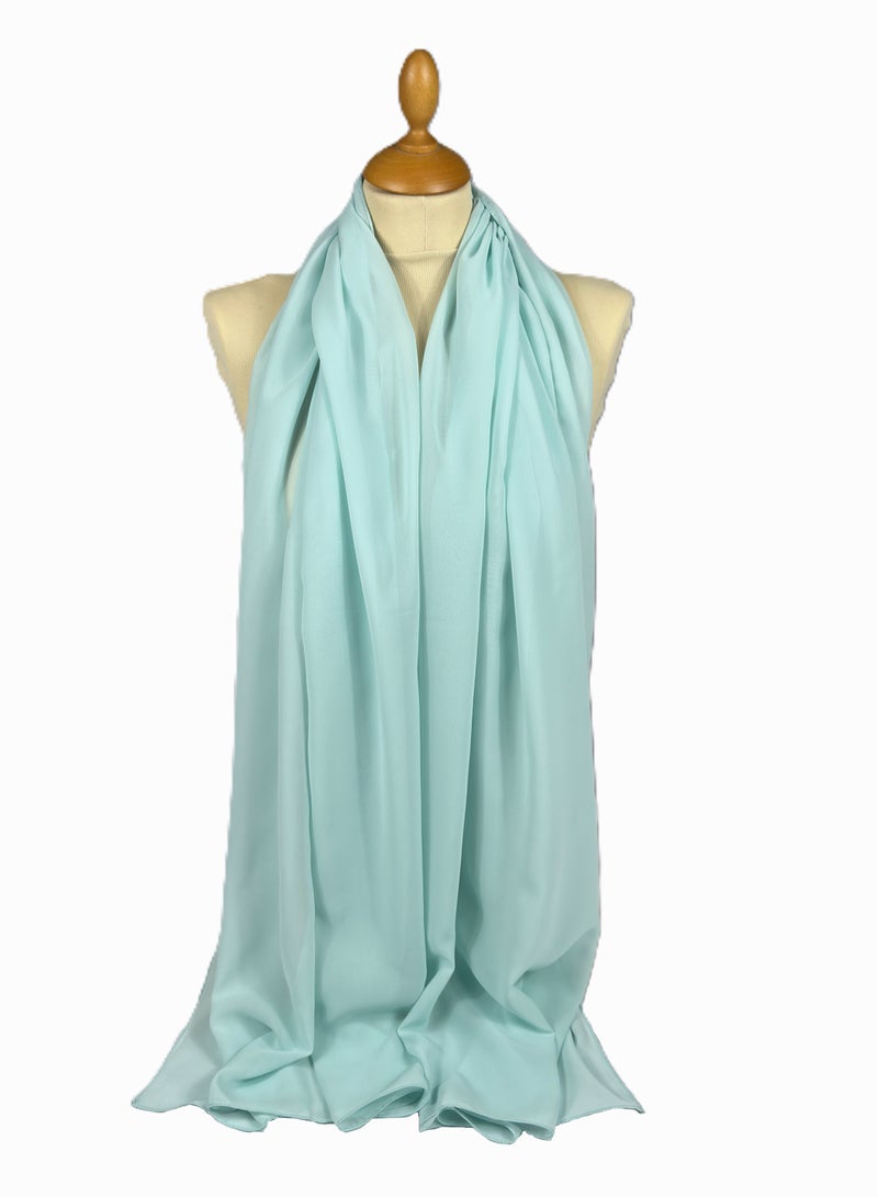 Perfectory PERFECTORY Women Lightweight Solid Chiffon Hijab Shawl Soft Premium Abaya Shawl Wrap Scarves, Long Bridal Hijab Scarf- Baby Blue  - Image 3