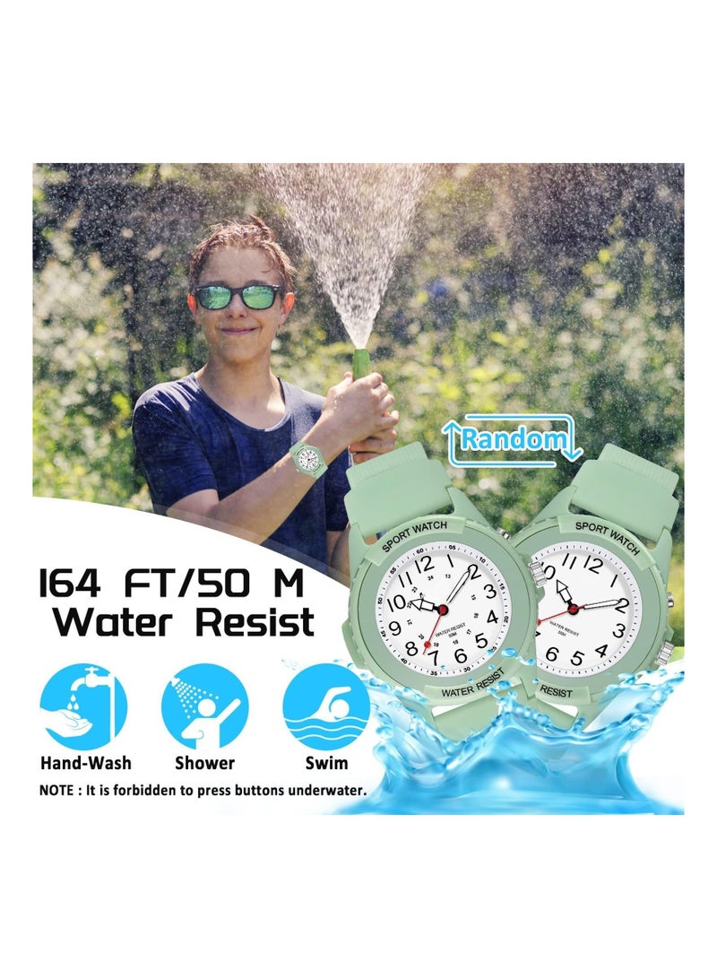 SYOSI Kids Analog Watch for Boys Girls, Waterproof Time Teaching Watch with Night Light, Easy to Read and Learning Time for Children 6-18  - Image 3
