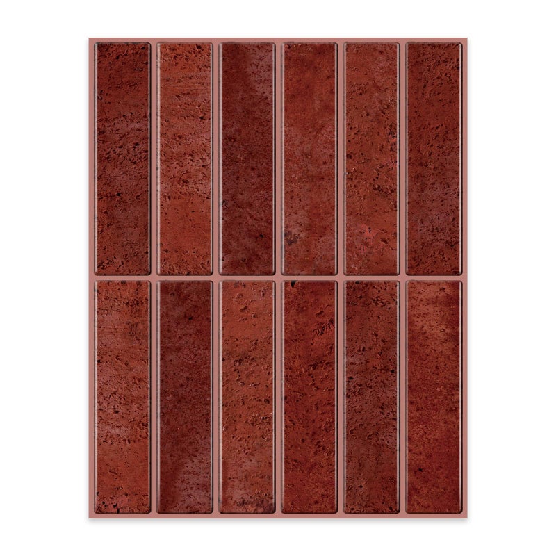 Alwayspon 7.9x10inch/20Ã—25cmÃ—10Pcs Red Marble Style 3D Vinyl Backsplash Tiles, Self-Adhesive Peel and Stick Wall Tile Stickers Stick on Subway Tiles for Kitchen Bathroom Decor - Image 4