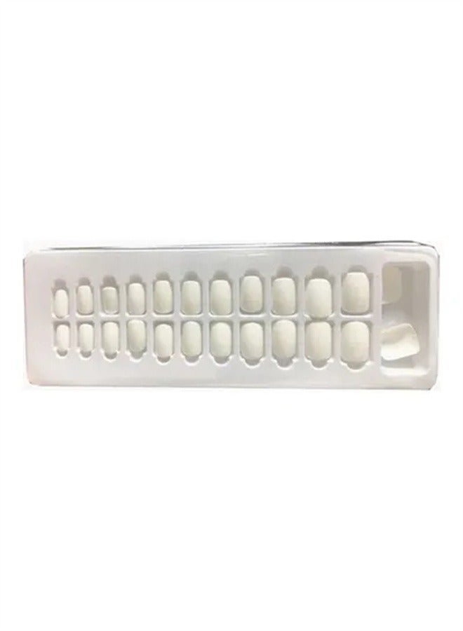 BLOOMING TIME 24-Piece Full Cover Press On Fake Nail Tips Natural White - Image 2
