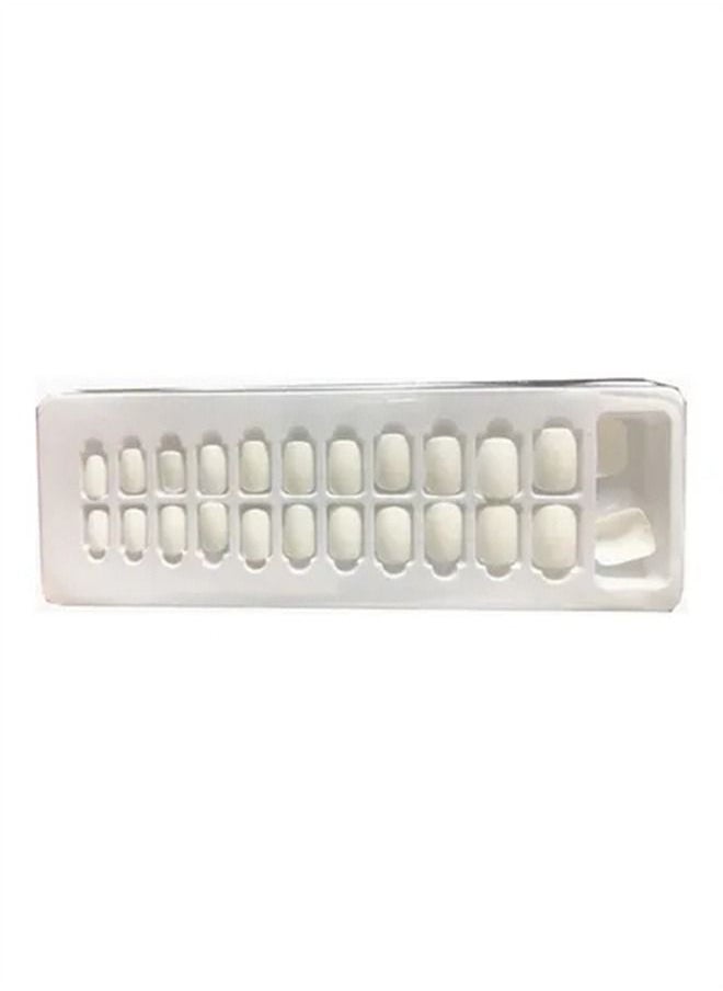 BLOOMING TIME 24-Piece Full Cover Press On Fake Nail Tips Natural White  - Image 2