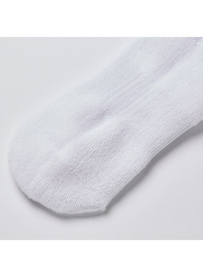 Taan Men's Thickened Mid-calf Badminton Socks With Towel Bottom, T513 White And Blue, 3 Pairs - Image 3