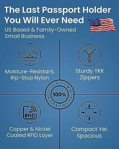 Zero Grid Passport Holder & Travel Wallet with RFID Blocking - Premium Document Organizer Case for Men and Women - Holds Passports, Cards, Tickets, ID, Cash - Compact Zippered Wallet - Rose - Image 3