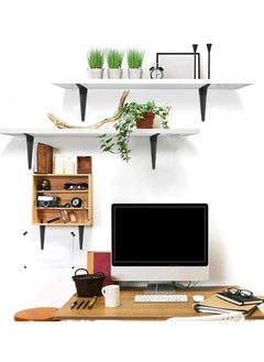 SYOSI 20 Pack Shelf Brackets, SYOSI Heavy Duty Black Metal Floating Shelf Bracket, Rustic Farmhouse Decorative Iron Bracket  - Image 5