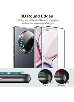 General Screen Protector Compatible with Honor X9c 5G/Honor X60 Pro, [2 Pack] Tempered Glass + [2 Pack] Camera Lens Protector, 9H Hardness Anti-scratch HD Ultra Thin Screen  - Image 5