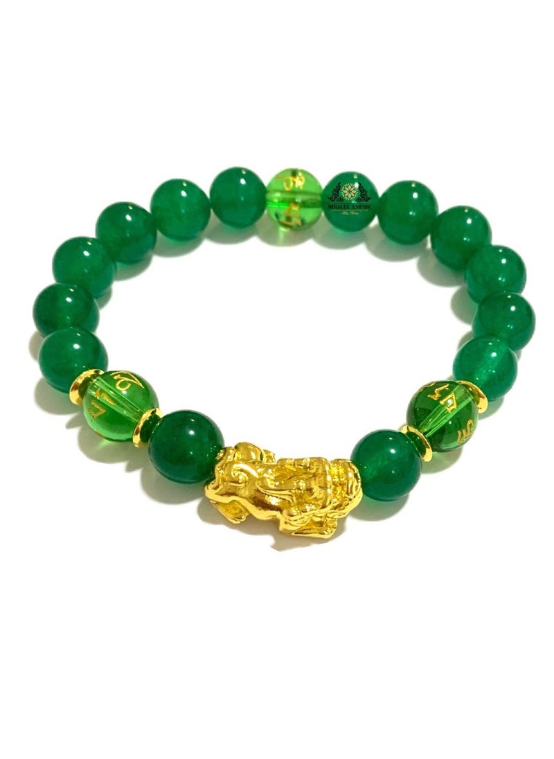 Miracle Empire - Feng Shui Pi Xiu Natural Green Jade Engraved Amulet Money Attraction Wealth Luck - Image 1