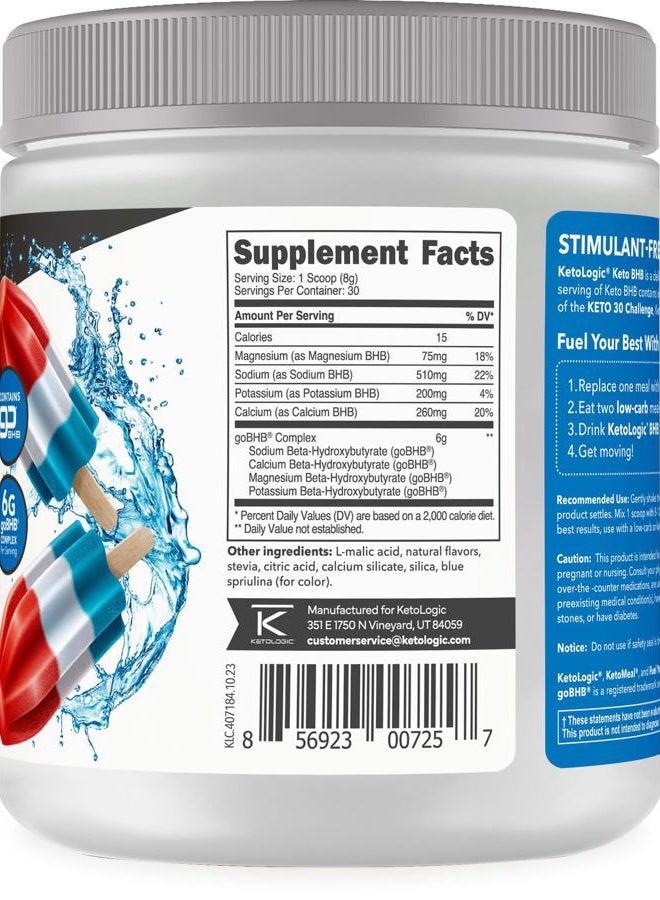 Ketologic Keto BHB (Patriot Pop Flavor) 30 Servings - Exogenous Ketone Supplement with goBHB, Beta-Hydroxybutyrate Salts - Image 4