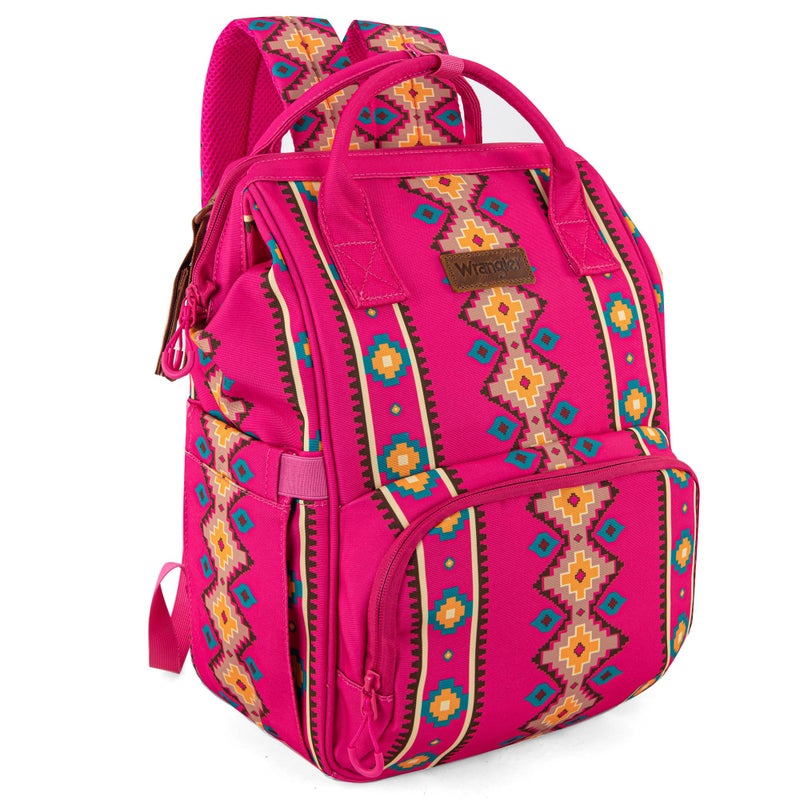 Wrangler Aztec Backpack Organized Daypack Travel Baby Bag with Stroller Strap and Side Bottle Pockets WG22049110HPK - Image 2