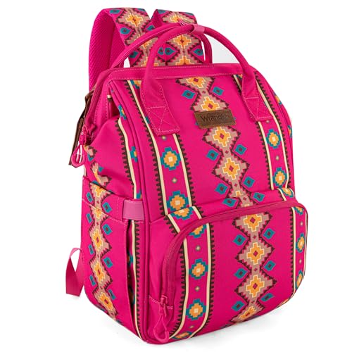 Wrangler Aztec Backpack Organized Daypack Travel Baby Bag with Stroller Strap and Side Bottle Pockets WG22049110HPK - Image 1